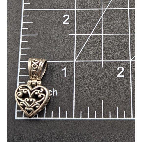 Sterling Silver 925 Openwork Swirl HEART Love Symbol PENDANT - Picture 9 of 11